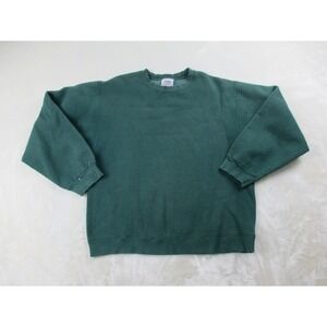 VINTAGE Pluma Sweater Mens Large Green Pullover Heavyweight Fleece USA 90s*